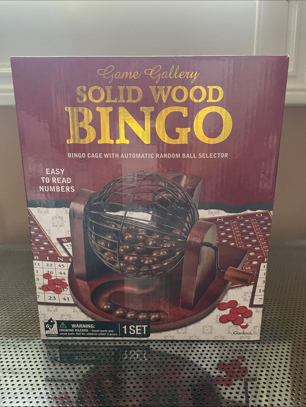 Gallery Solid Wood Bingo Set - Burgundy & Brown